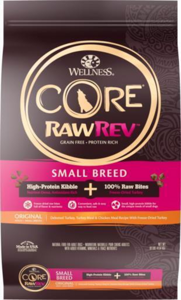 Wellness CORE RawRev Natural Small Breed Grain Free Original Turkey & Chicken with Freeze Dried Turkey Dry Dog Food