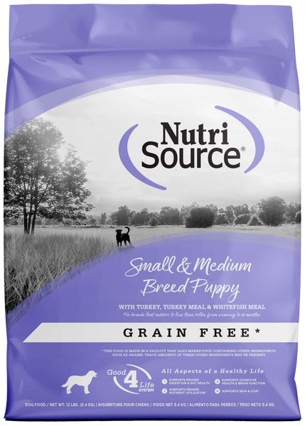 NutriSource Grain Free Small & Medium Breed Puppy Recipe Dry Dog Food