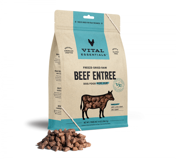 Vital Essentials Freeze Dried Grain Free Beef Mini Nibs Entree for Dogs Food