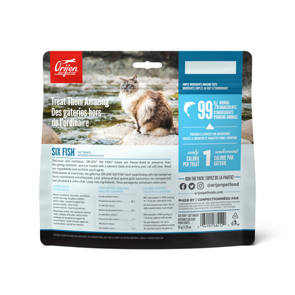 Orijen Grain Free Six Fish Freeze Dried Cat Treats