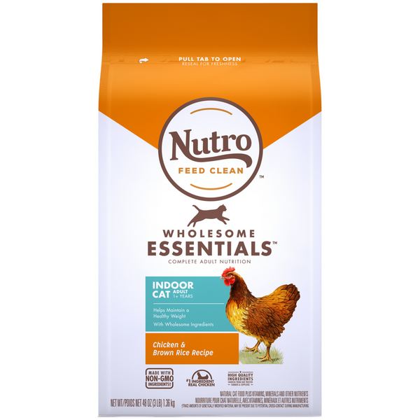 Nutro Wholesome Essentials Indoor Chicken and Brown Rice Recipe Adult  Dry Cat Food