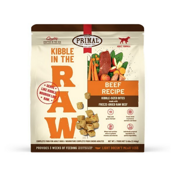 Primal Canine Beef Recipe Kibble in the Raw
