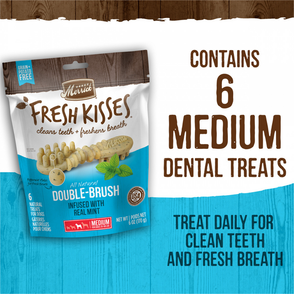 Merrick Fresh Kisses Mint Dental Dog Chews Medium