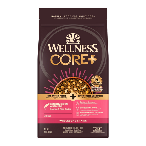 Wellness Core + Sensitive Skin & Stomach Salmon & Rice Dog Food
