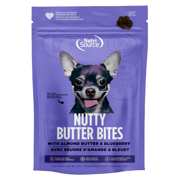 NutriSource Blueberry Almond Butter Nutty Butter Dog Bites