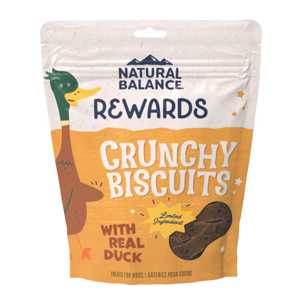Natural Balance Rewards Crunchy Biscuits Dog Treats for Small Breeds with Real Duck