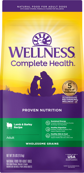 Wellness Complete Health Natural Lamb & Barley Recipe Dry Dog Food