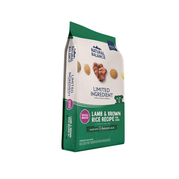Natural Balance Limited Ingredient Dry Dog Food, Lamb & Brown Rice Small Breed Bites Recipe
