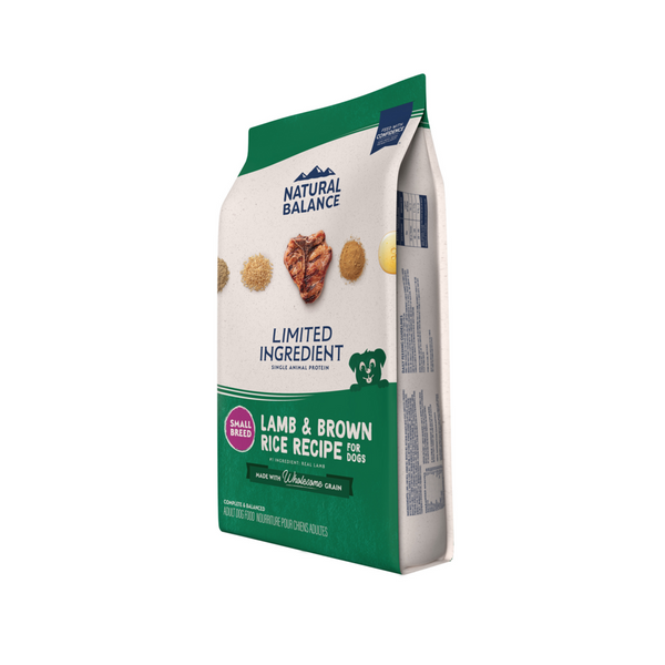 Natural Balance Limited Ingredient Dry Dog Food, Lamb & Brown Rice Small Breed Bites Recipe