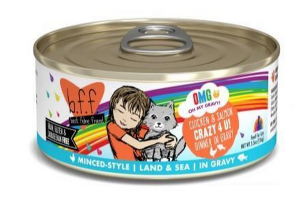 Weruva BFF Oh My Gravy Crazy 4 U Grain Free Chicken & Salmon in Gravy Canned Cat Food