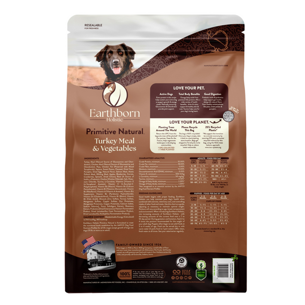 Earthborn Holistic Primitive Natural Turkey Meal & Vegetables Grain Free Dry Dog Food