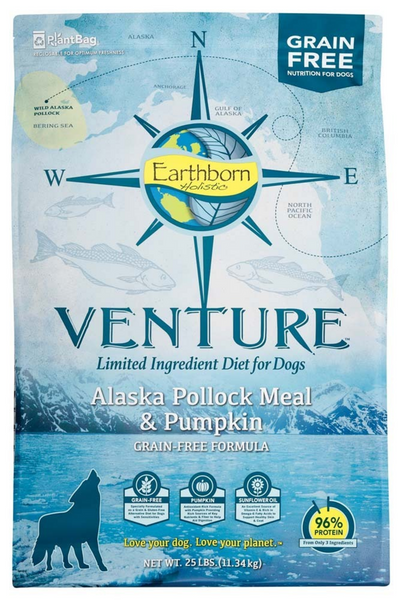 Earthborn Holistic Venture Grain Free Alaska Pollock Meal and Pumpkin Dry Dog Food