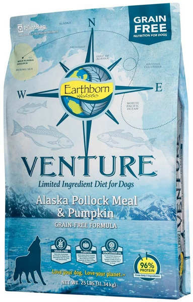 Earthborn Holistic Venture Grain Free Alaska Pollock Meal and Pumpkin Dry Dog Food