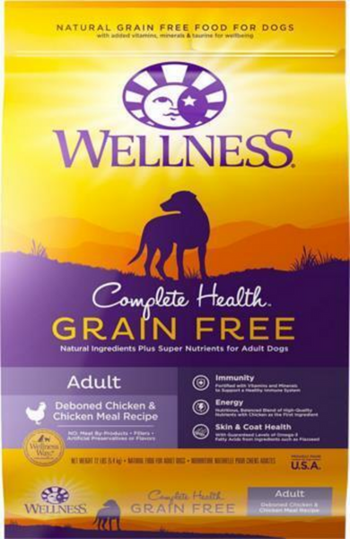 Wellness Complete Health Natural Adult Grain Free Deboned Chicken and Chicken Meal Recipe Dry Dog Food