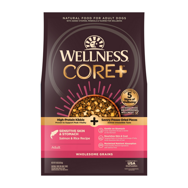 Wellness Core + Sensitive Skin & Stomach Salmon & Rice Dog Food