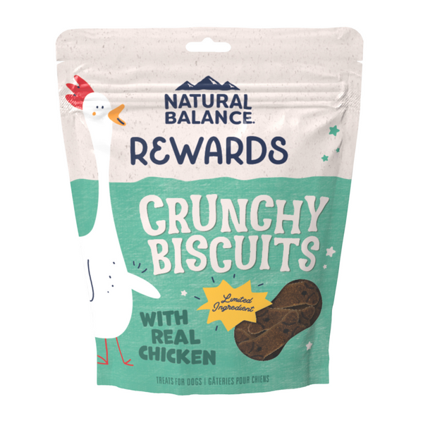 Natural Balance Rewards Crunchy Biscuits Dog Treats for Small Breeds with Real Chicken