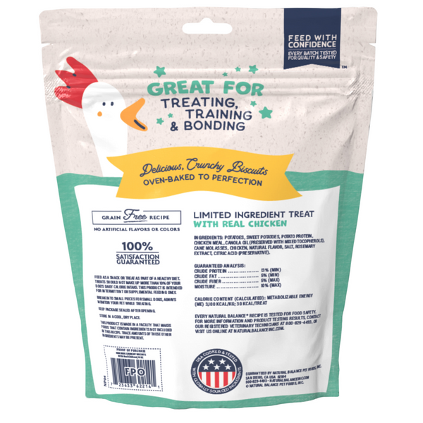 Natural Balance Rewards Crunchy Biscuits Dog Treats for Small Breeds with Real Chicken