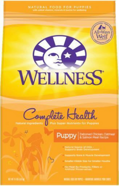 Wellness Complete Health Natural Puppy Chicken, Oatmeal and Salmon Dry Dog Food