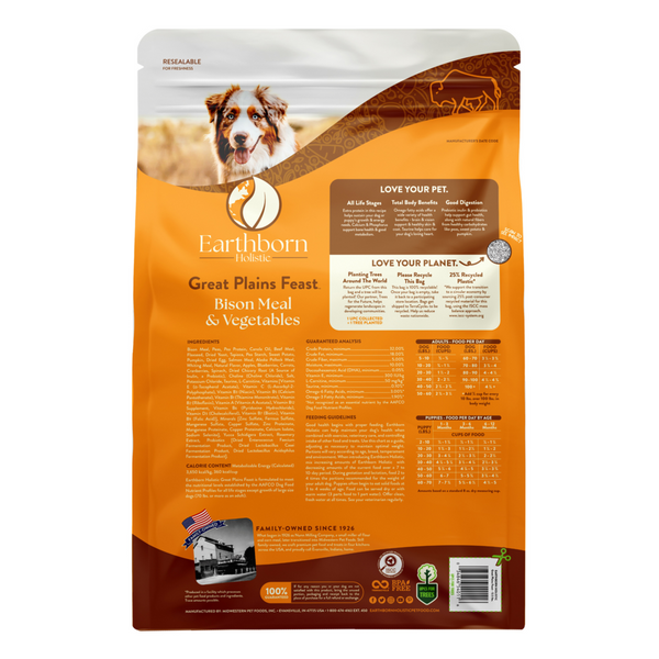 Earthborn Holistic Great Plains Feast Bison Meal & Vegetables Grain Free Dry Dog Food