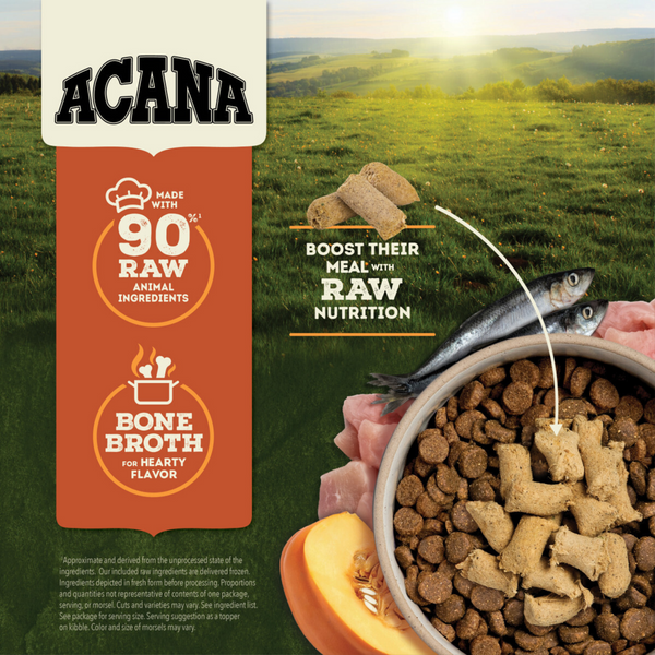 Acana Freeze Dried Dog Food & Topper, Grain Free, High Protein,  Fresh & Raw Animal Ingredients, Free-Run Turkey Recipe, Morsels