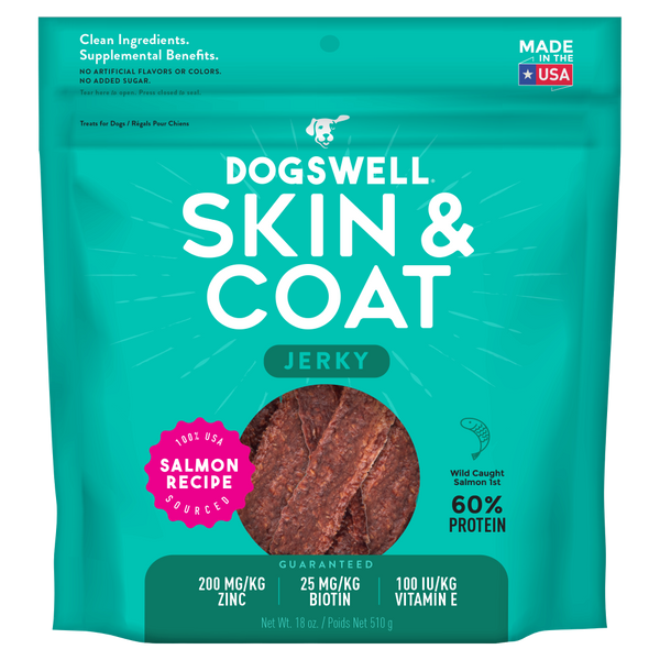 Dogswell Skin & Coat Jerky Salmon Dog Treats