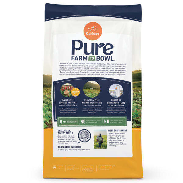 Canidae Pure Farm To Bowl Senior Free-Range Chicken, Sweet Potato & Garbanzo Bean Recipe Dog Food