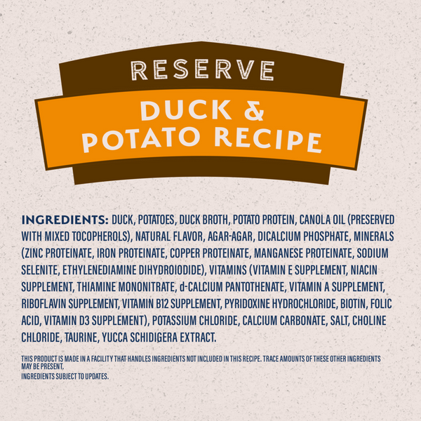Natural Balance Limited Ingredient Reserve Wet Dog Food, Duck & Potato Recipe