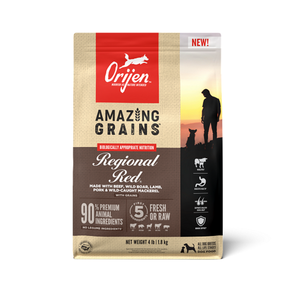 Orijen Amazing Grains Regional Red Dry Dog Food Beef, Boar, Lamb, Pork & Fish
