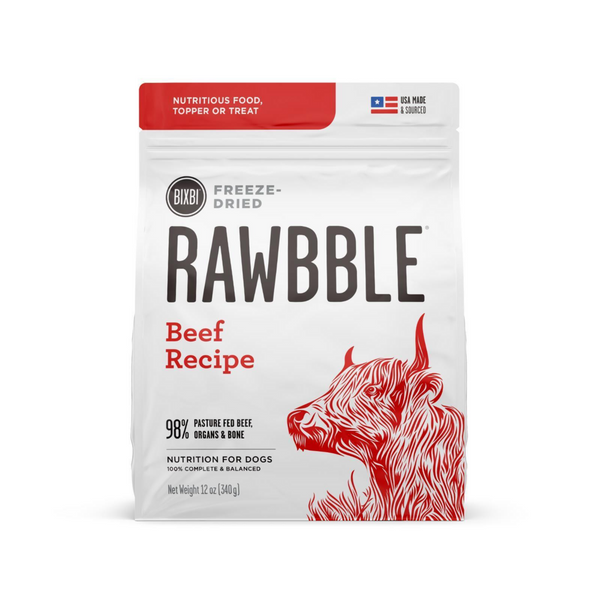 Bixbi Rawbble Freeze Dried Grain Free Beef Recipe for Dogs