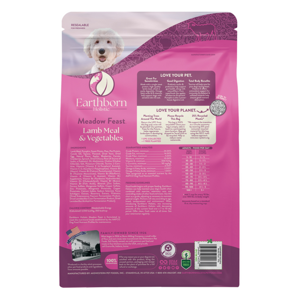 Earthborn Holistic Meadow Feast Lamb Meal & Vegetables Grain Free Dry Dog Food