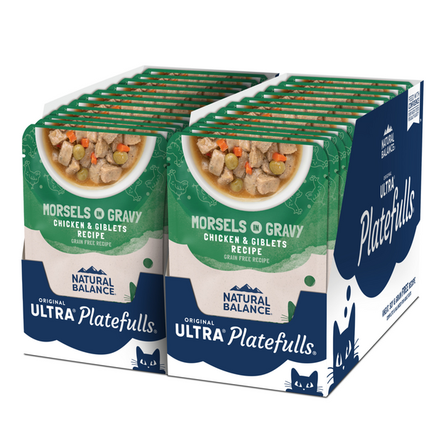 Natural Balance Original Ultra Platefulls Wet Cat Food, Chicken & Giblets Morsels in Gravy Recipe