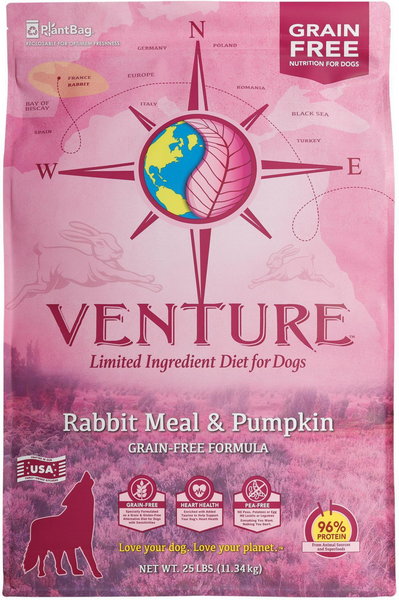 Earthborn Holistic Venture Limited ingredient Grain Free Rabbit Meal and Pumpkin Dry Dog Food