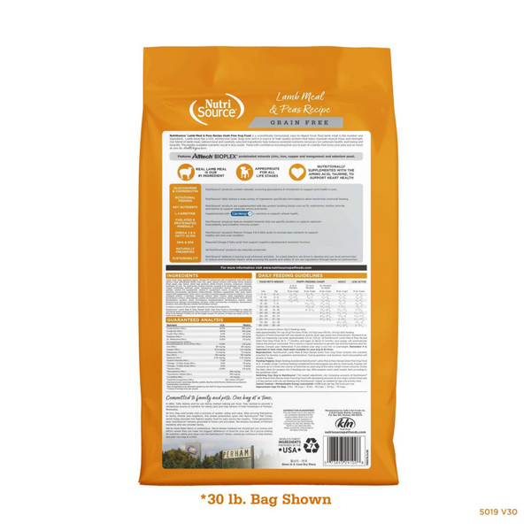 Nutrisource Grain Free Lamb Meal & Pea Dog Food