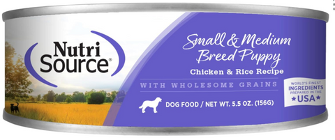 Nutrisource Chicken & Rice Small & Medium Puppy Food Cans
