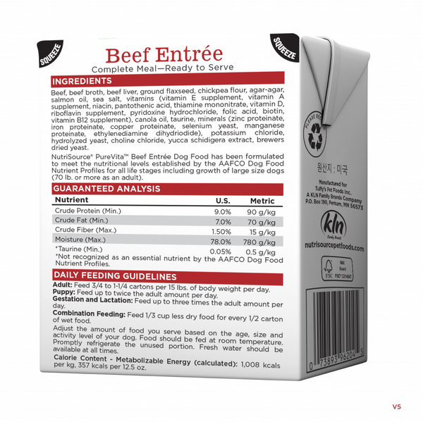 PureVita Beef Entree Dog Food