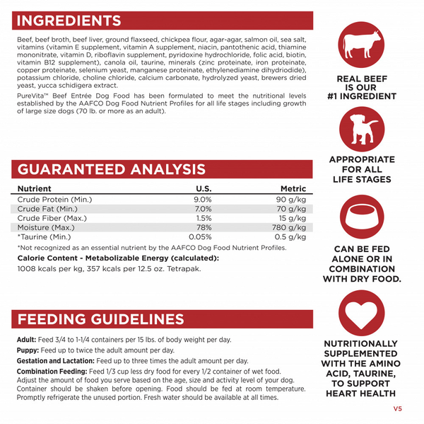 PureVita Beef Entree Dog Food