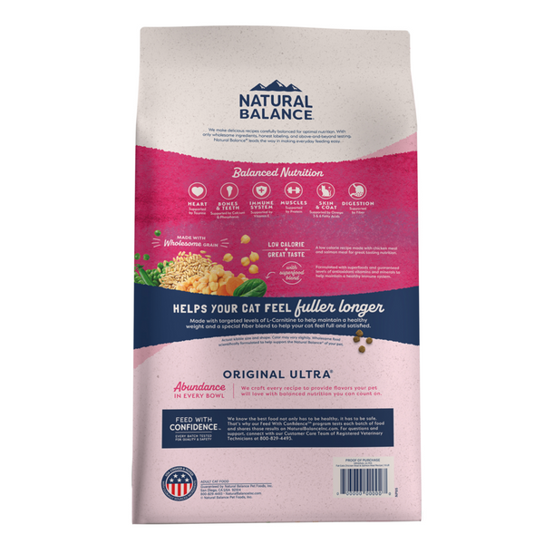 Natural Balance Original Ultra Fat Cats Dry Cat Food, Chicken Meal & Salmon Meal Recipe