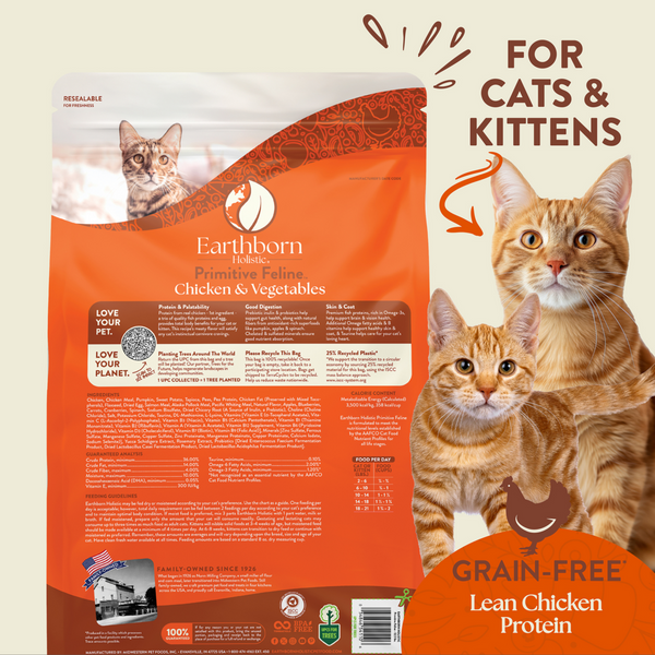 Earthborn Holistic Primitive Feline Grain-Free Dry Cat  Food