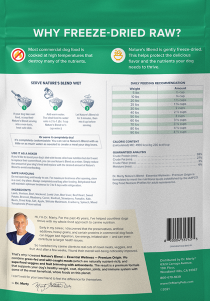 Dr. Marty Nature's Blend Premium Origin Freeze Dried Dog Food