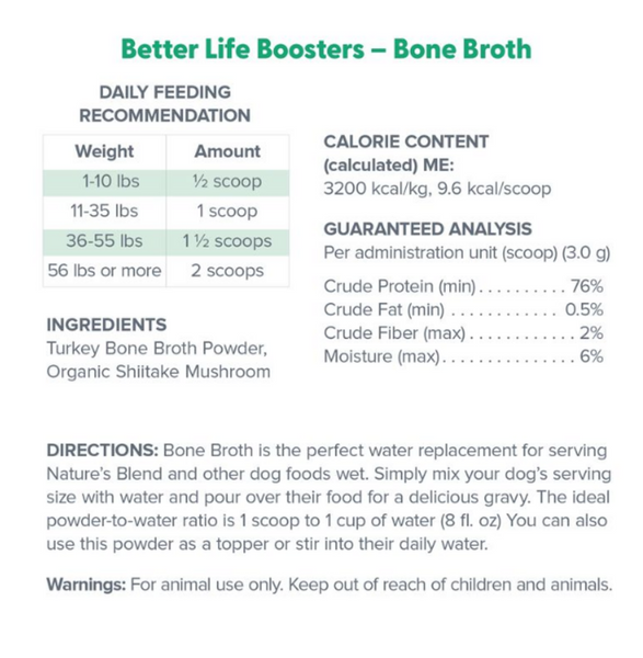 Dr. Marty Bone Broth Better Life Boosters Powdered Supplement for Dogs