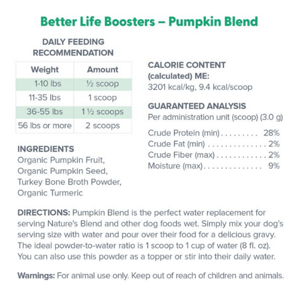 Dr. Marty Pumpkin Blend Better Life Boosters Powdered Supplement for Dogs