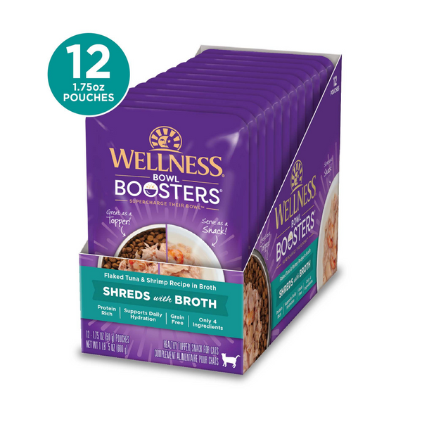 Wellness Bowl Boosters Flaked Tuna & Shrimp in Broth Wet Cat Topper