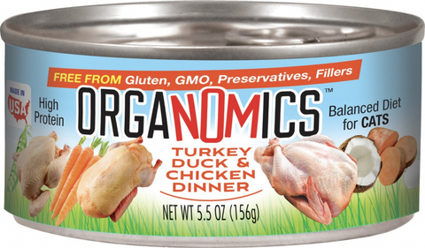 Organomics Duck Turkey and Chicken Dinner for Cats