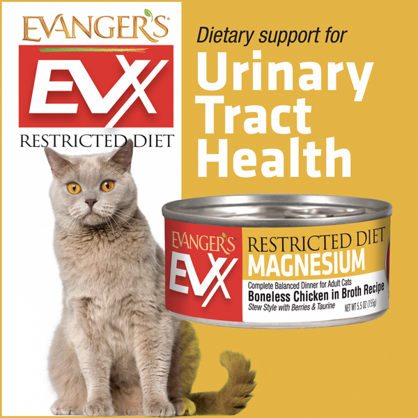 Evanger's EVX Restricted Diet Magnesium (Urinary Tract) Boneless Chicken for Cats