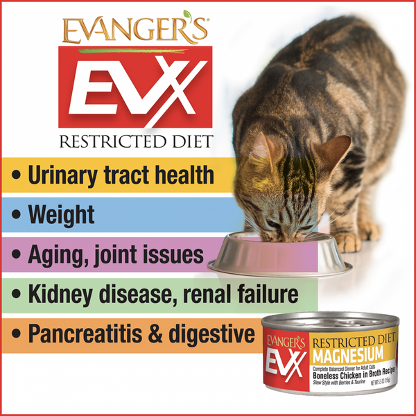 Evanger's EVX Restricted Diet Magnesium (Urinary Tract) Boneless Chicken for Cats