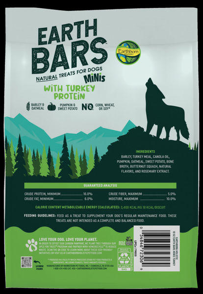 EarthBars Minis Turkey & Barley & Pumpkin Dog Treats