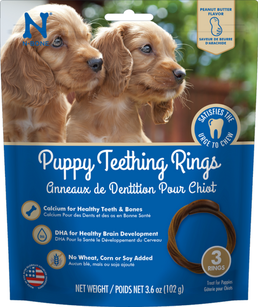 N-Bone Puppy Teething Rings Peanut Butter Flavor 3 Rings