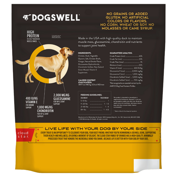 Dogswell Hip & Joint Jerky Duck Dog Treats
