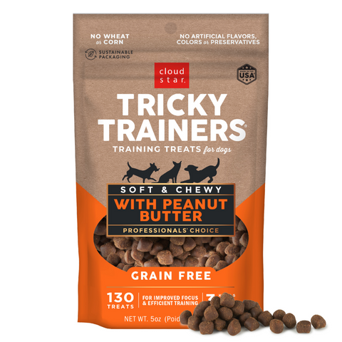 Cloud Star Tricky Trainers Soft & Chewy Grain Free Peanut Butter Dog Treats