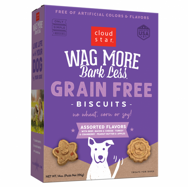 Wag More Bark Less Crunchy Grain Free Assorted Flavors Dog Treats